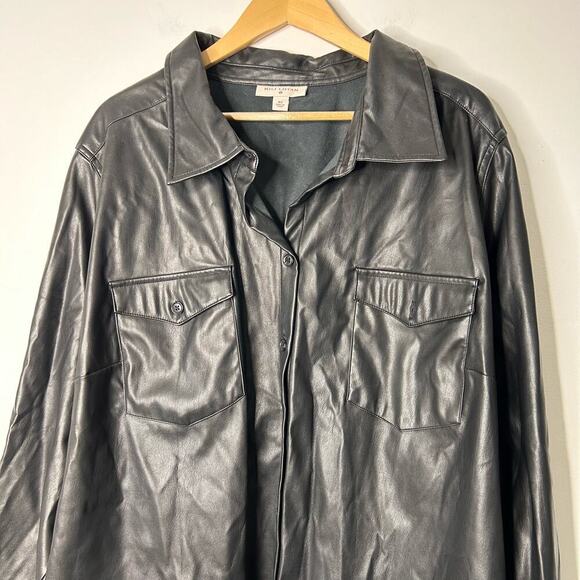 Nili Lotan x Target Avant Garde Faux Leather Button-Down Shirt Jacket Women’s 4X - Picture 6 of 10